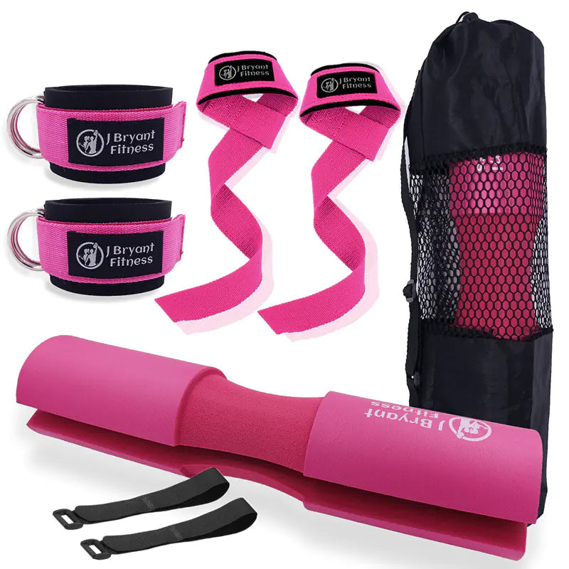 Hip Thrust Pad Set with Ankle Straps for Glute Training