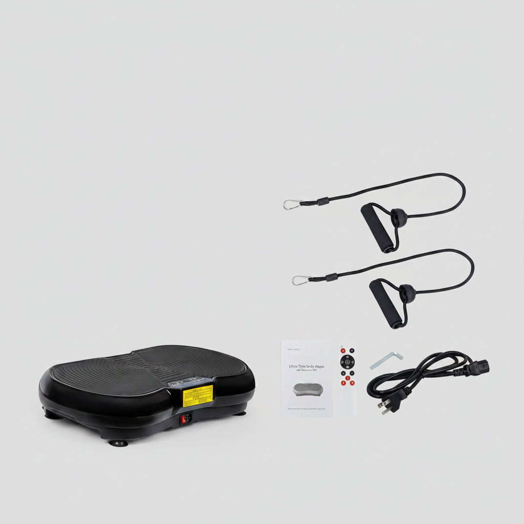 Full Body Vibration Platform Massage Machine Workout Trainer with Bluetooth Music Connection (Black)