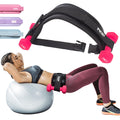 MotionHaus portable hip thrust belt with dumbbell and kettlebell compatibility, designed for effective glute workouts and strength training.