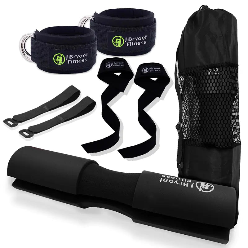 Hip Thrust Pad Set with Ankle Straps for Glute Training