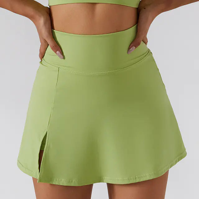 Women's Athletic Tennis Skirt with Built-In Shorts