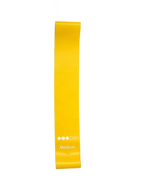 MotionHaus FlexiFit Yoga Resistance Bands laid flat on a white background, showcasing their colorful, stretchy exercise and fitness bands