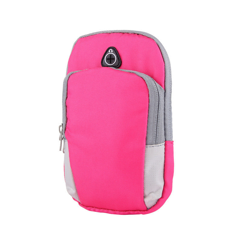 Outdoor multifunctional arm bag by MotionHaus, showing adjustable strap, multiple pockets, and lightweight design for active use.