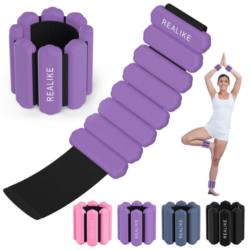 Adjustable silicone wrist and ankle weights set with 1lb each, designed for fitness and exercise from Alpha Fitness Group.