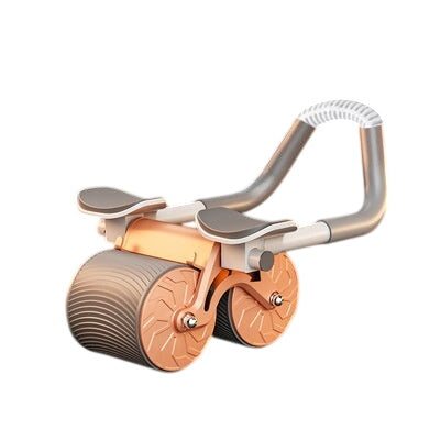 MotionHaus automatic rebound abdominal wheel with padded handles for core workouts and abdominal muscle strengthening.