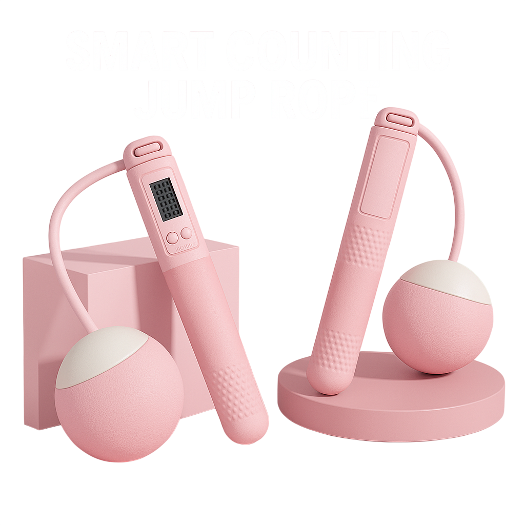 Digital weighed jump rope with calorie and rep counter from My Store, showing the rope and digital display in use.