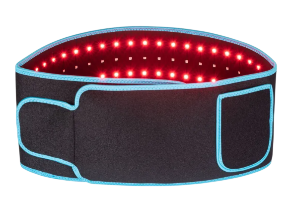 MotionHaus LED Infrared Belt Therapy Device showing a black belt with LED lights for infrared therapy.