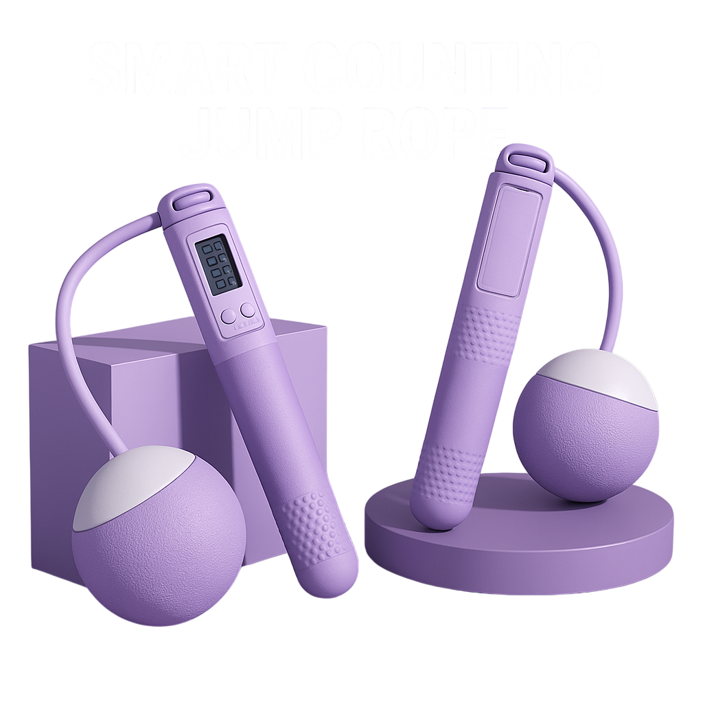 Digital weighed jump rope with calorie and rep counter from My Store, showing a close-up of the rope and electronic display.