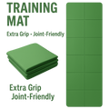 Foldable non-slip yoga mat for home workouts, featuring textured surface and easy storage, by My Store.