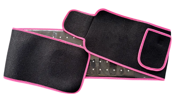 MotionHaus LED Infrared Belt Therapy Device showing a black belt with LED lights for infrared therapy treatment.