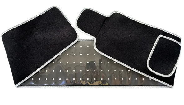MotionHaus LED Infrared Belt Therapy Device showing a flexible belt with infrared light panels for pain relief and muscle relaxation.