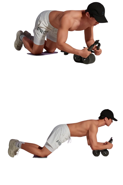 MotionHaus Automatic Rebound Abdominal Wheel with cushioned handles for core workouts and abdominal muscle strengthening.