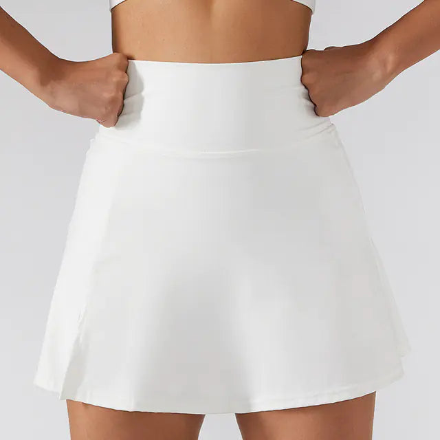 Women's Athletic Tennis Skirt with Built-In Shorts